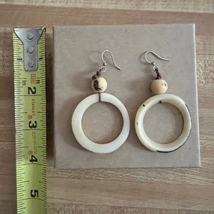 Funky Artisan Resin Circle Dangle Earrings